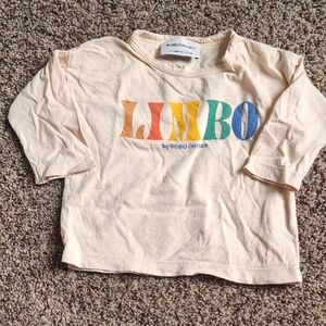 Bobo Choses Cream Long Sleeve Top with Multicolor 'LIMBO' Graphic